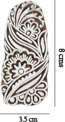 Global Art Traders Indian Handmade Floral Design Mehndi Pattern Stamp, Saree Printing Block Printing Blocks(Pack of 1)