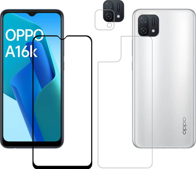 Vatsin Front and Back Tempered Glass for Oppo A16K(Pack of 3)