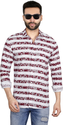 5TH ANFOLD Men Printed Casual Red Shirt