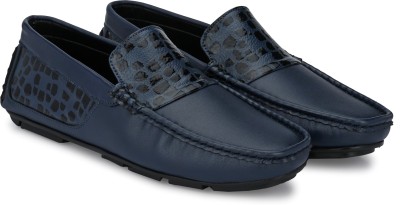 El Paso EL PASO Men's Blue Faux Leather Casual Slip On Loafers Loafers For Men(Blue)