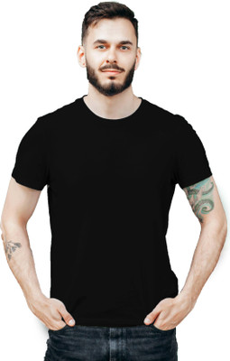 Solid Men Black T-Shirt