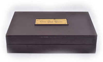 JniL om sai ram Wooden Decorative Showpiece  -  10 cm(Marble, Black, Gold)