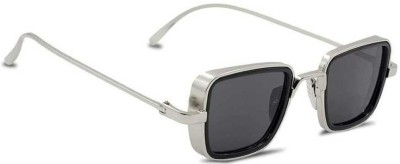 Niavaa Retro Square Sunglasses(For Men & Women, Black)