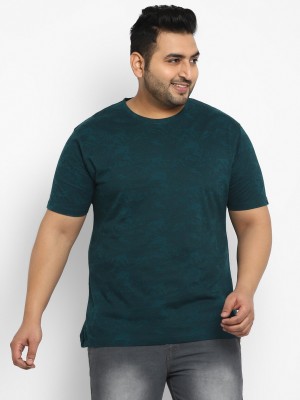 Urbano Plus Printed Men Round Neck Dark Green T-Shirt