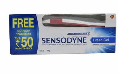 SENSODYNE 1 TOOTHBRUSH FREE WITH FRESH GEL 150 ML Toothpaste(150 g)