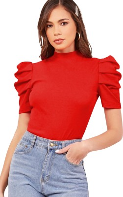 ILLI LONDON Casual Solid Women Red Top