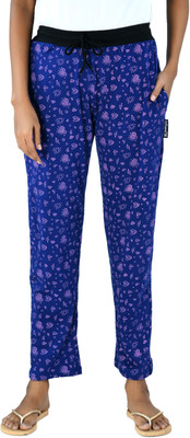 IndiWeaves Printed Women Blue Track Pants