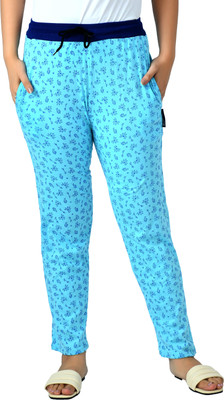 IndiWeaves Printed Women Light Blue Track Pants