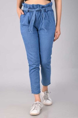 Sunvi Slim Fit Women Light Blue Trousers