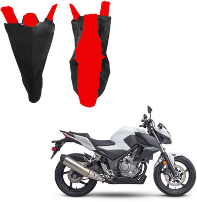 RiderShine Waterproof Two Wheeler Cover for Honda(CB300R, Black, Red)