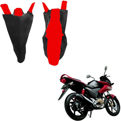 RiderShine Waterproof Two Wheeler Cover for Honda(CBF Stunner, Black, Red)