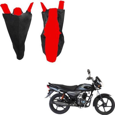 RiderShine Waterproof Two Wheeler Cover for Bajaj(Platina 100 DTS-i, Black, Red)