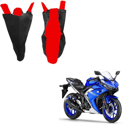 RiderShine Waterproof Two Wheeler Cover for Yamaha(YZF R3, Black, Red)