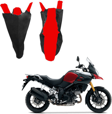 RiderShine Waterproof Two Wheeler Cover for Suzuki(V Strom 1000, Black, Red)