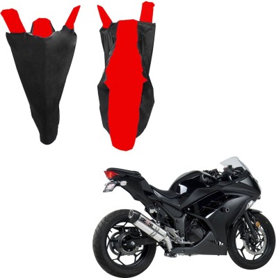 RiderShine Two Wheeler Cover for Kawasaki(Ninja 300, Black, Red)