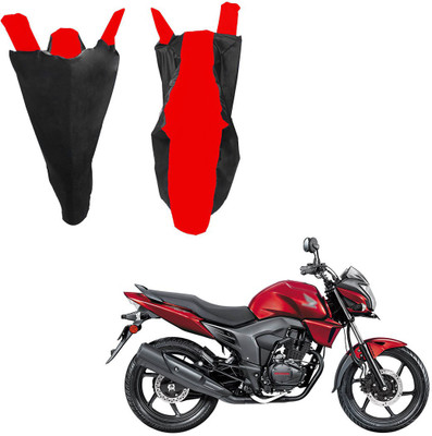 RiderShine Waterproof Two Wheeler Cover for Honda(CB Trigger, Black, Red)