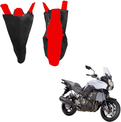 RiderShine Waterproof Two Wheeler Cover for Kawasaki(Versys 1000, Black, Red)
