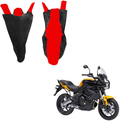 RiderShine Waterproof Two Wheeler Cover for Kawasaki(Versys 650, Black, Red)