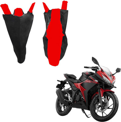 RiderShine Waterproof Two Wheeler Cover for Honda(CBR 150R, Black, Red)