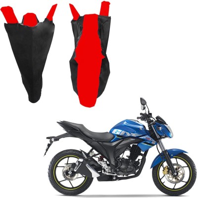 RiderShine Waterproof Two Wheeler Cover for Suzuki(Gixxer, Black, Red)