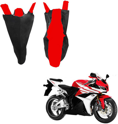 RiderShine Waterproof Two Wheeler Cover for Honda(CBR 600 RR, Black, Red)