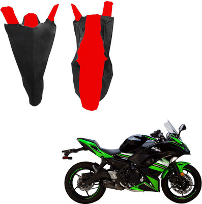 RiderShine Waterproof Two Wheeler Cover for Kawasaki(Ninja 650, Black, Red)
