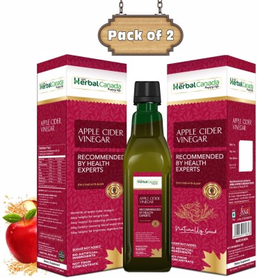 HARC Herbal Canada Apple Cider Vinegar For Weight Loss | Sugar Free - 500ml ( Pack of 2 ) Vinegar(2 x 500 ml)