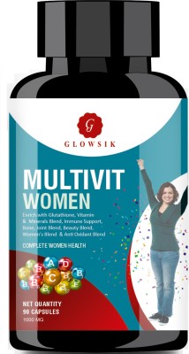 G GLOWSIK Women Multivitamins With glutathione ,Anti-Oxidants , Bone, Joint & Beauty Blend(1000 mg)