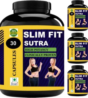 Secure Healthcare Slim Fit Sutra, Body Fat Loss, Body Weight Loss, Capsule, Pack of 4(4 x 30 Capsules)