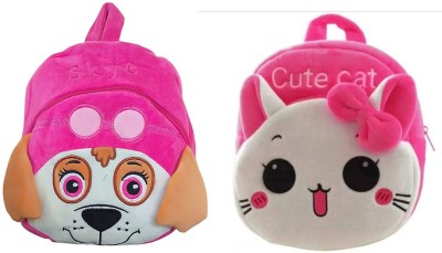 Zoi Kids Bag Skye & Cute Cat Plush Bag For Cute Kids 2-6 Years Plush Bag Plush Bag(Pink, 4 L)