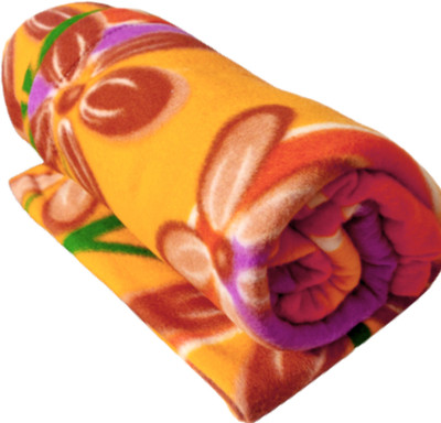 Siya Creation Floral Single Fleece Blanket for  AC Room(Polyester, Multicolor)