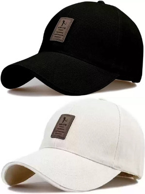Rozti Applique, Solid, Self Design Skull Cap Cap(Pack of 2)