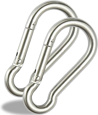Black Mountain 3 Inch Stainless Steel Spring Snap Hook Carabiner, 316 Stainless Steel Clips Locking Carabiner(Silver)