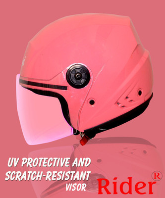 RIDER Open Face ISI Certified Pink Helmet Motorbike Helmet(Pink)