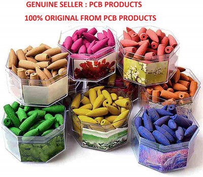 pcb products IC-01 Mixed Backflow, Rose, Jasmine, Chandan & Lavender, Incense Cone Agarbattis(120 Units, Set of 1)