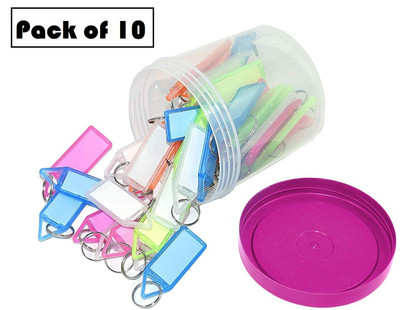 Kebica Keychain With Tag Lable Multiple Use, Such As Home, Offices, Hotels Pack of 10 Key Chain