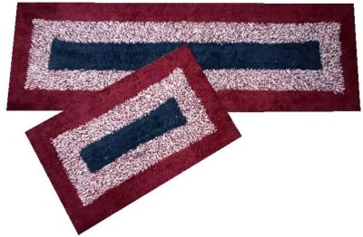 Gangafab Cotton Door Mat(Red, Large, Pack of 2)