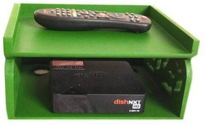 Alluringwood Set top Box Stand| Wall Shelf| Wall Mount| Wall Bracket|Wall Mounted Stand Wooden Wall Shelf(Number of Shelves - 2, Green)