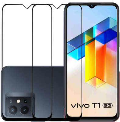 SPRITZEN Edge To Edge Tempered Glass for Vivo Y75, Vivo T1(Pack of 2)