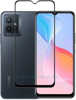 VIGHNAD Edge To Edge Tempered Glass for Vivo T1X, Vivo T1X 4G(Pack of 1)