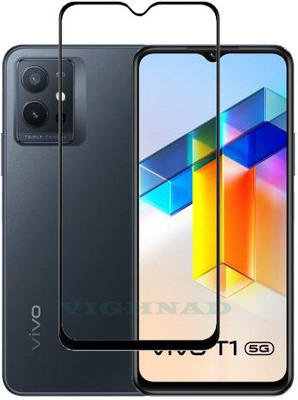 VIGHNAD Edge To Edge Tempered Glass for Vivo T1X, Vivo T1X 4G(Pack of 1)