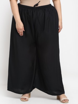 STYLE PREZONE Flared Women Black Trousers