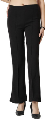GS FASHION Regular Fit Women Black Trousers