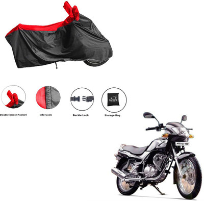 RiderShine Waterproof Two Wheeler Cover for TVS(Fiero F2, Black, Red)