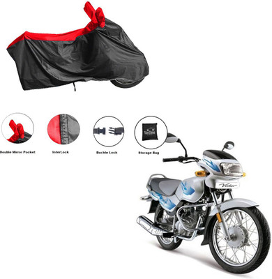 RiderShine Waterproof Two Wheeler Cover for TVS(Victor New, Black, Red)