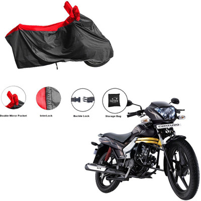 RiderShine Waterproof Two Wheeler Cover for Mahindra(Centuro, Black, Red)
