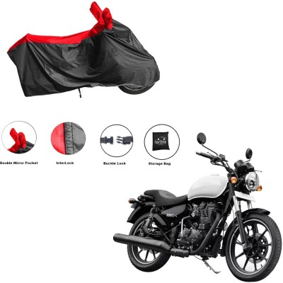 RiderShine Waterproof Two Wheeler Cover for Royal Enfield(Thunderbird 350, Black, Red)