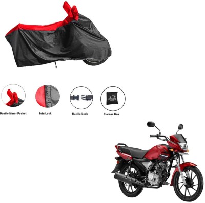 RiderShine Waterproof Two Wheeler Cover for Yamaha(Saluto RX, Black, Red)