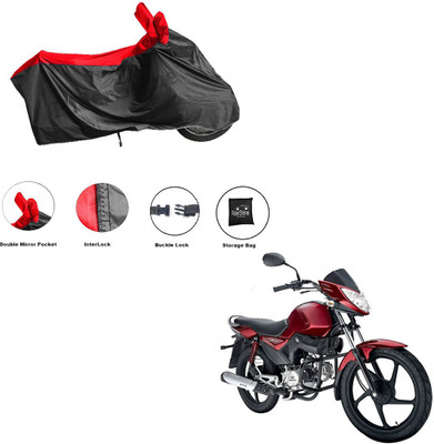 RiderShine Waterproof Two Wheeler Cover for Mahindra(Stallio, Black, Red)