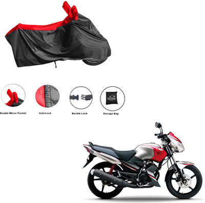 RiderShine Waterproof Two Wheeler Cover for Yamaha(Gladiator SS, Black, Red)